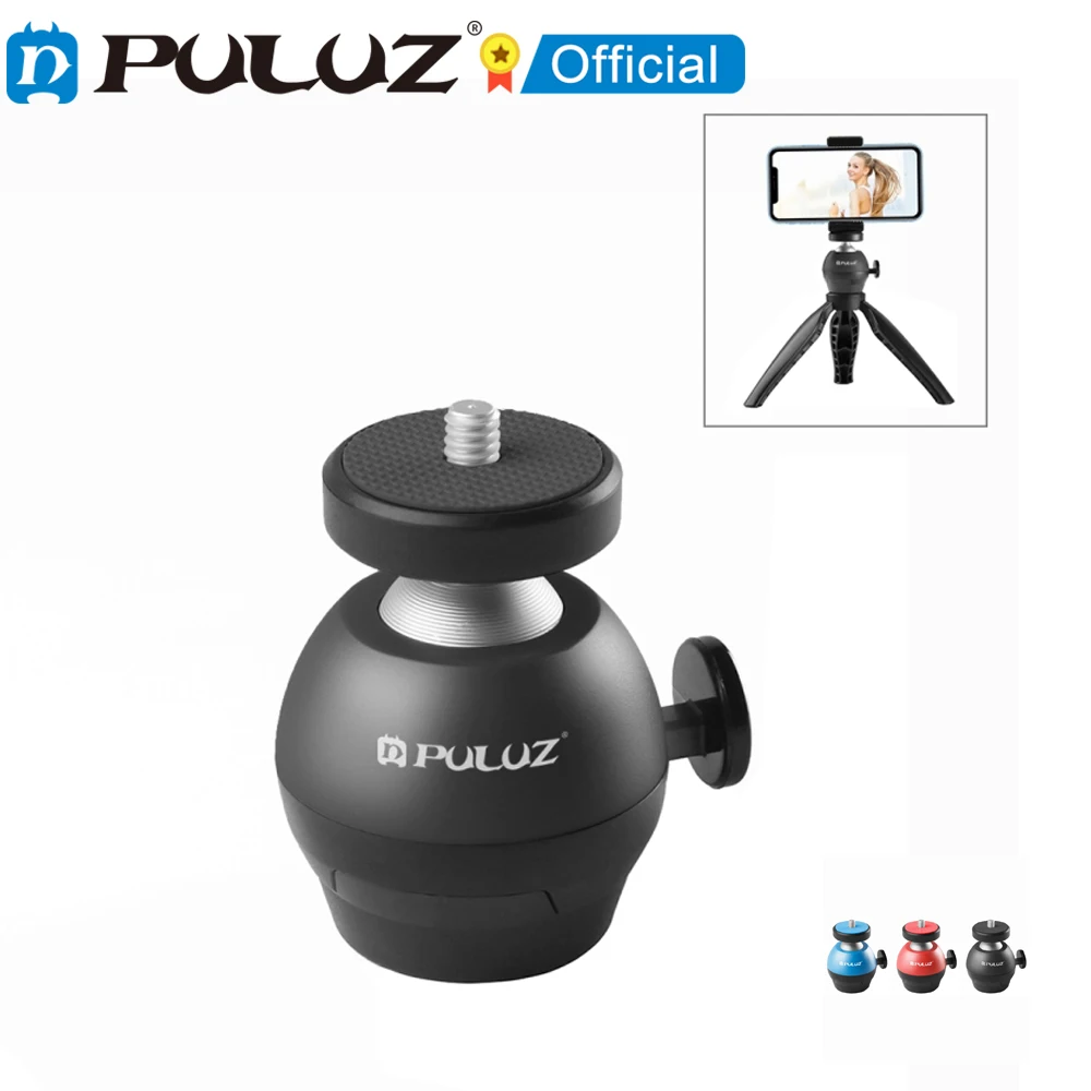 

PULUZ 1/4 inch Screw CNC Aluminum Alloy Ball Head ABS Tripod Adapter for Camera Smartphone