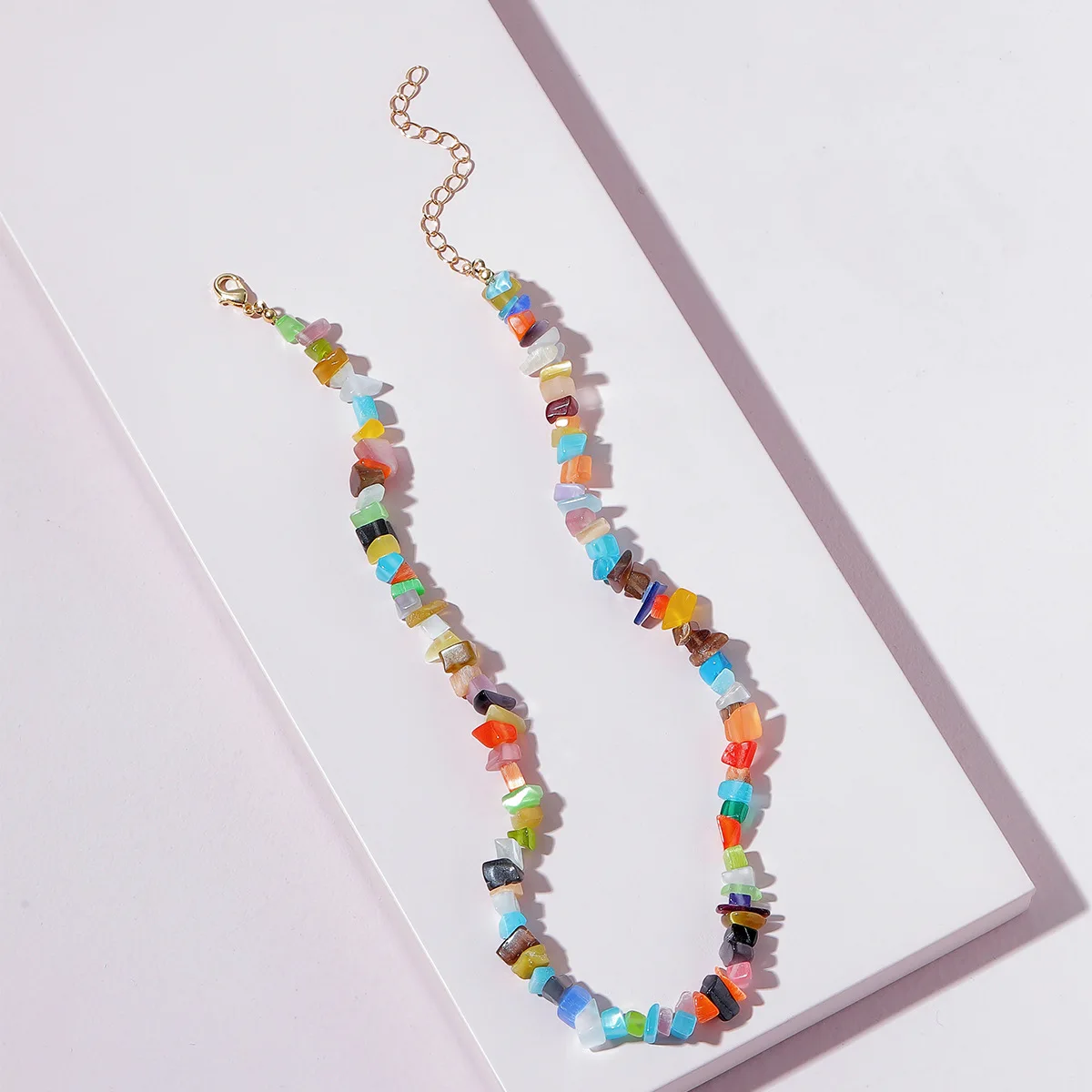 

New Arrival Fashion Women Short Cat's Eye Stone Beaded Necklace Summer Jewelry