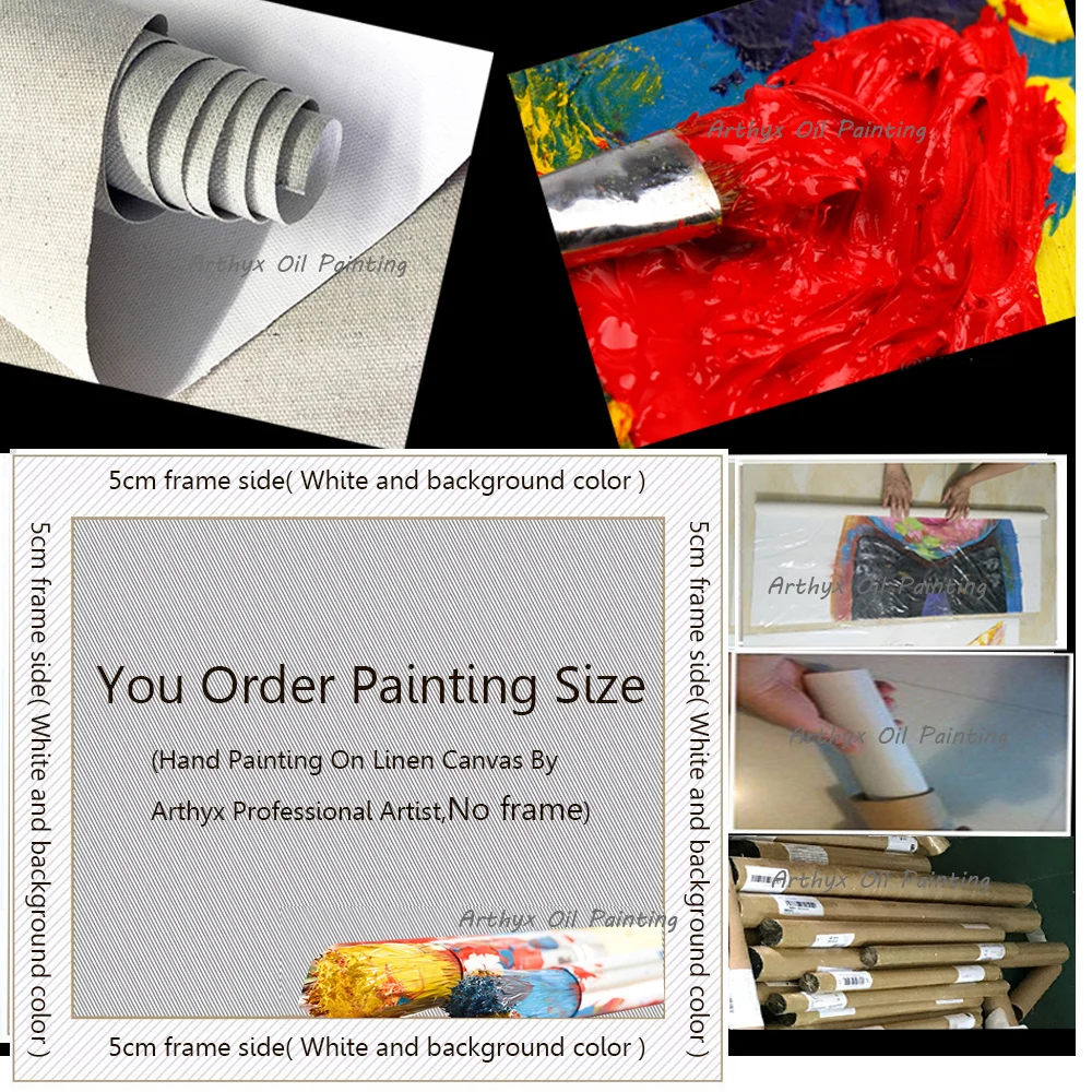 Ручная роспись Толстая Текстура пейзаж картина маслом на холсте искусство