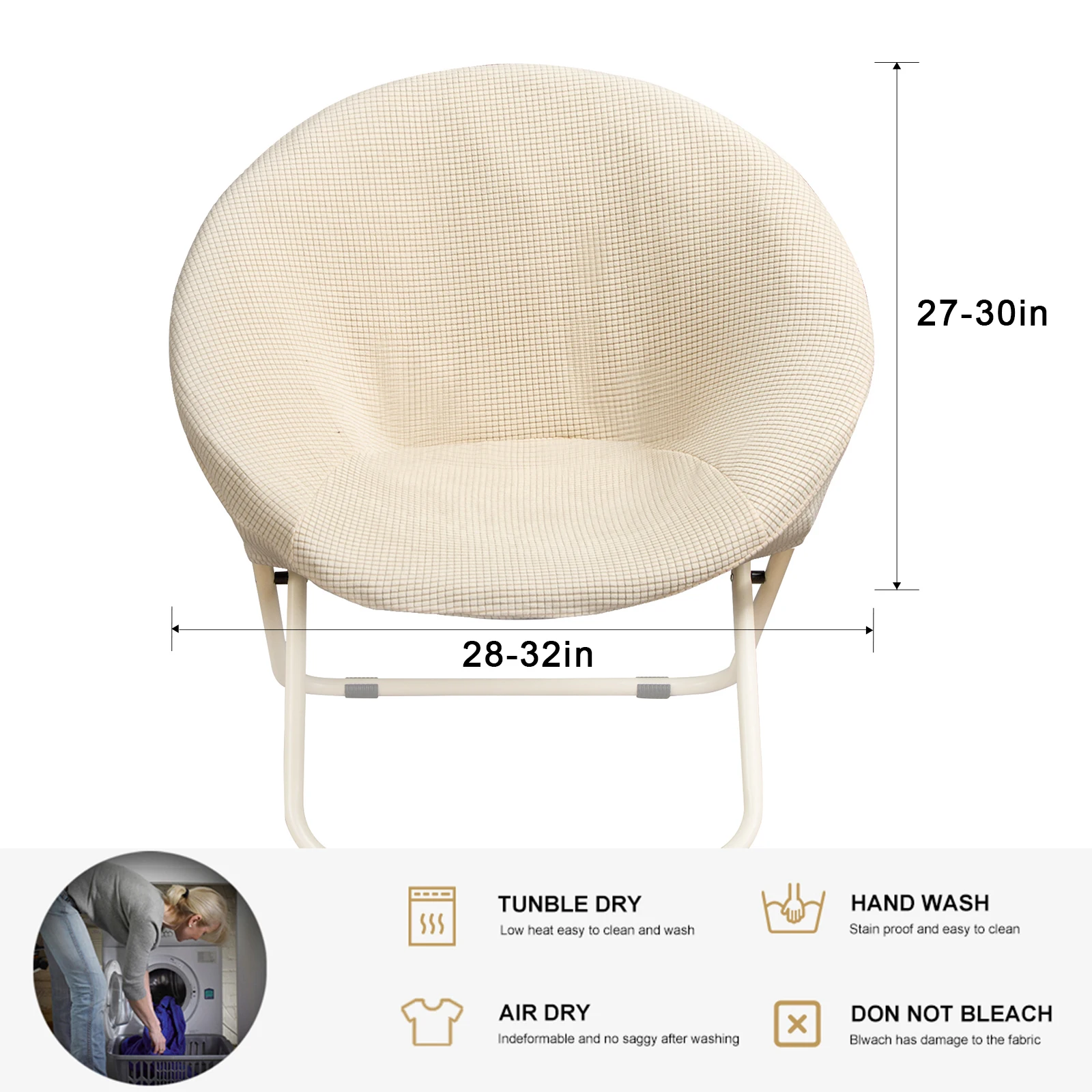 

Junejour | Round Saucer Chair Cover Moon Sauce Chair Protector Round Camping Chair Covers For Fishing or Sunshine Shower