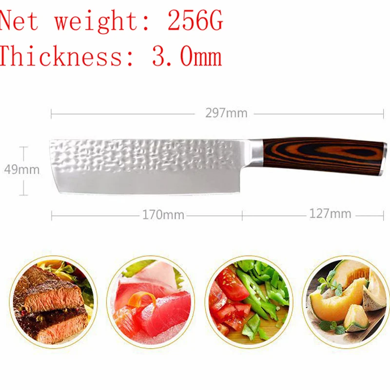 Нож шеф повара Liang Da кухонный японский резец мяса мясника овощей накири из
