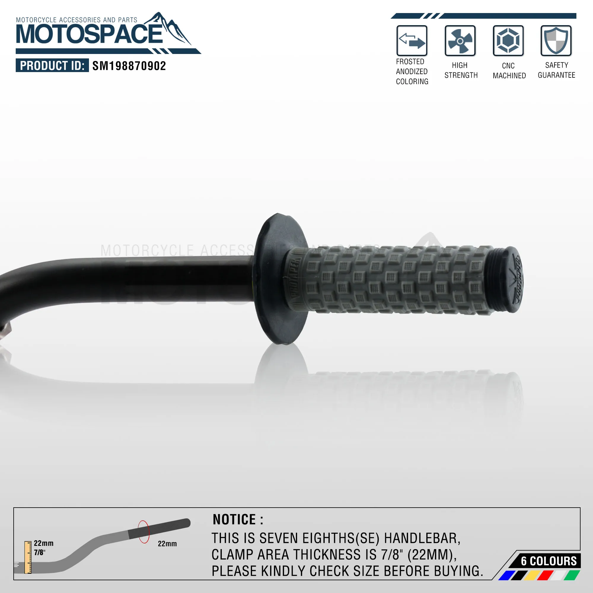 

Handlebar For Pro Taper Pack Bar1-1/8" SE seven eighths Handlebar Grips Pit Pro Racing Dirt Pit Bike Motorcycle With CNC Adapter