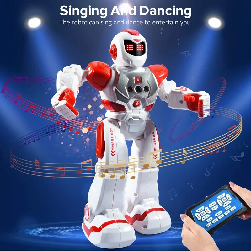 

Remote Control Robot for Kids Intelligent Programmable Robot with Infrared Controller Toys,Dancing,Singing,Led Eyes Red