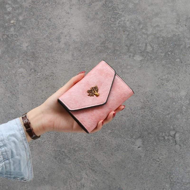 

Short Women Coin Purse Fashion Card Holder Small Ladies Wallet Female Hasp Mini Clutch For Girl