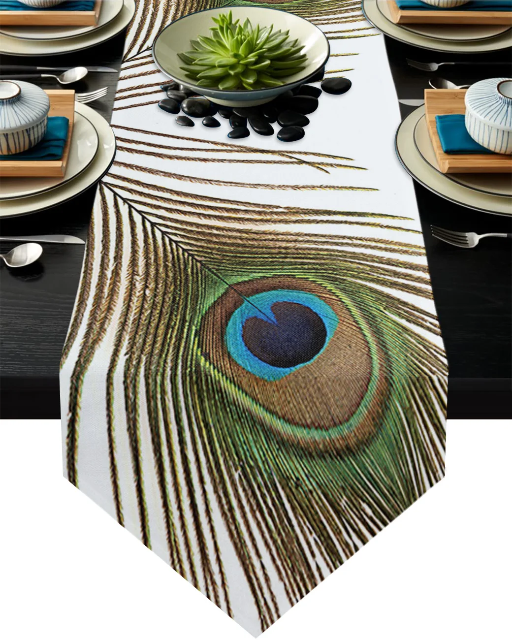 Современная скатерть с изображением павлиньих перьев в виде животных свадебное