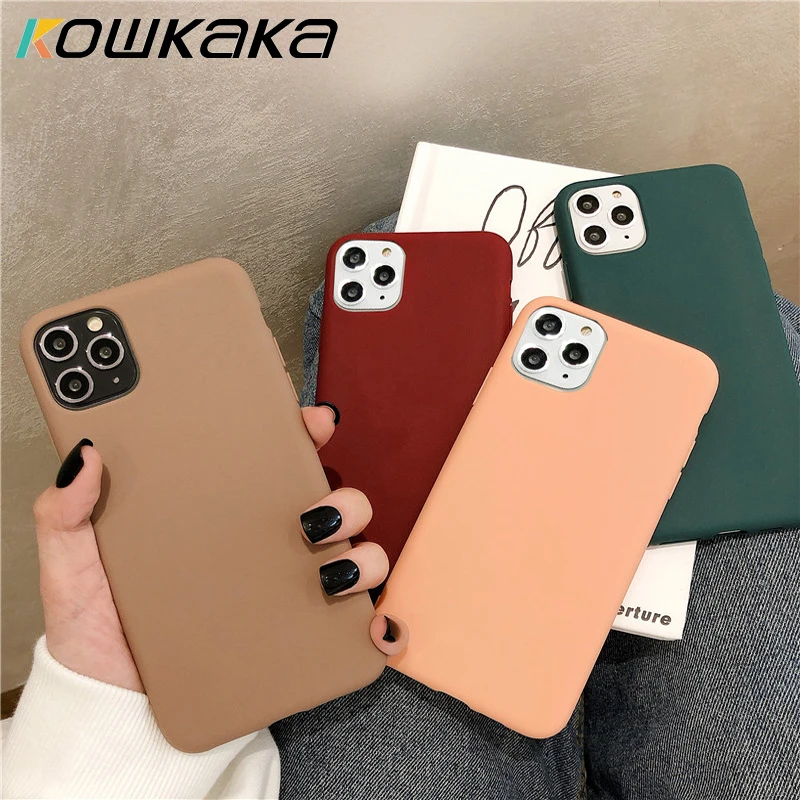 Чехол для телефона Kowkaka мягкий матовый Силиконовый чехол карамельных цветов iPhone