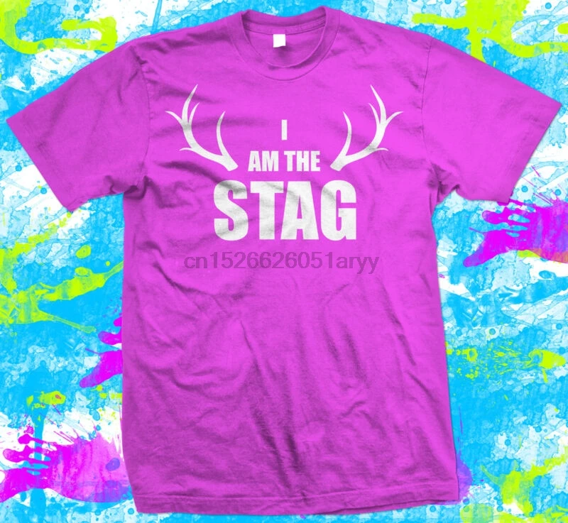 

I am the stag T-Shirt - New - Bright Pink - Small to 3XL
