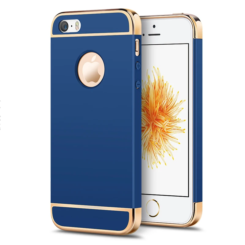 Роскошный пластиковый жесткий чехол с металлическим покрытием для iPhone 5 6 6S 7 Plus