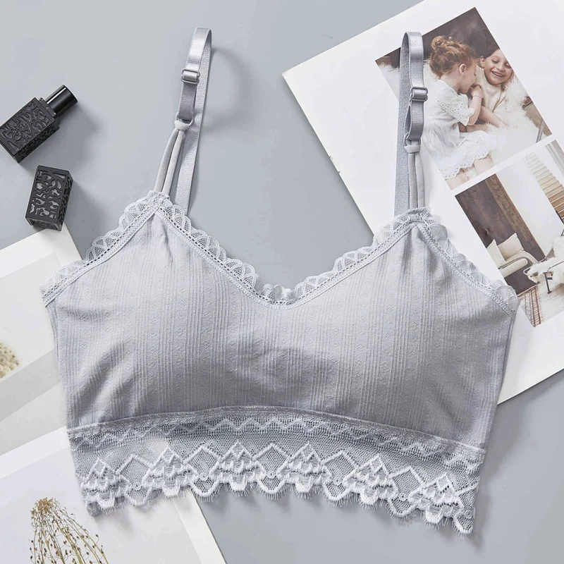 Фото Sexy Sports Bra Push Up Solid Color Wire Free Stretchy Bralette Lace Stitching No Steel Ring Fitness hot sale Женская одежда Sexy Sports Bra Push Up Solid Color Wire Free Stretchy Bralette Lace Stitching No Steel Ring Fitness hot sale Женская одежда