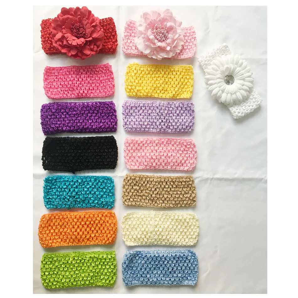 Вязаные крючком повязки на голову 2 75 дюйма Стрейчевые для волос вязаные