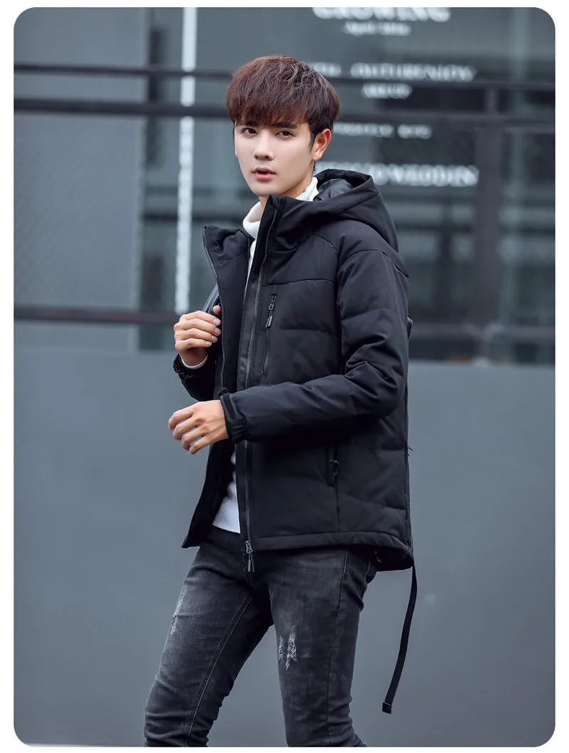 

Quality High White Duck Down Jacket Men's Warm Winter Coat Thick Mens Jackets Hooded Men Parka Jaqueta Masculina
