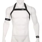 Портупея для тела, нагрудный ремень, нижнее белье для мужчин, сексуальный эластичный ремень для связывания через плечо, мужской эротический костюм для выступлений, мужской костюм с повязкой на руку