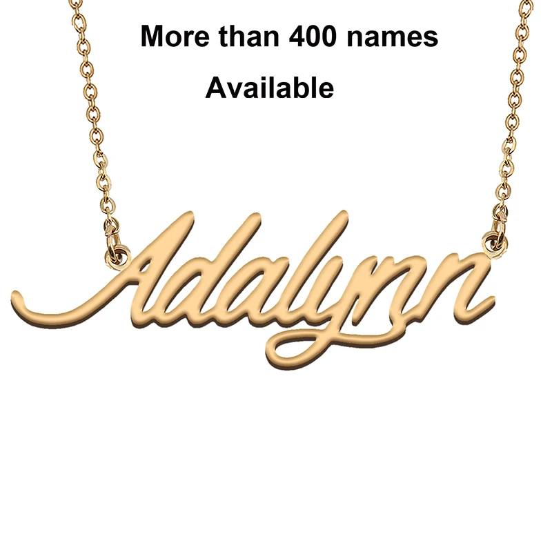 

Cursive Initial Letters Name Necklace for Adalynn Birthday Party Christmas New Year Graduation Wedding Valentine Day Gift
