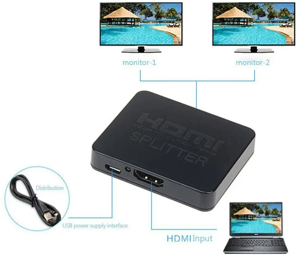 1x2 1080P 4K HDMI коммутатор 1 в 2 выхода Поддержка 3D сплиттера для проектора PS3