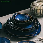 Креативная керамическая посуда в японском стиле, домашние блюда, миски лапши неправильной формы, миски для супа, блюда в виде рыбы, искусственные блюда для суши