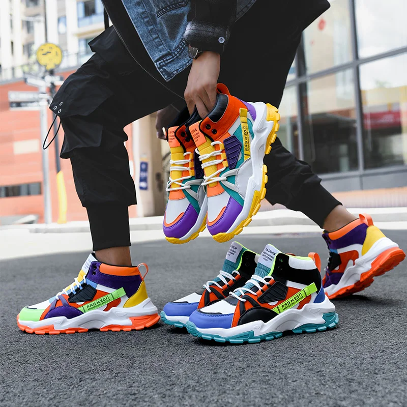 

Winter Men's Running Shoes High-top Comfortable Sports Footwear Fashion Youth Trend Walking Sports Shoes Outdoor Chunky Sneakers