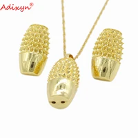 adixyn women necklace pendant earrings for women girls gold color jewellery set african party gifts n081813