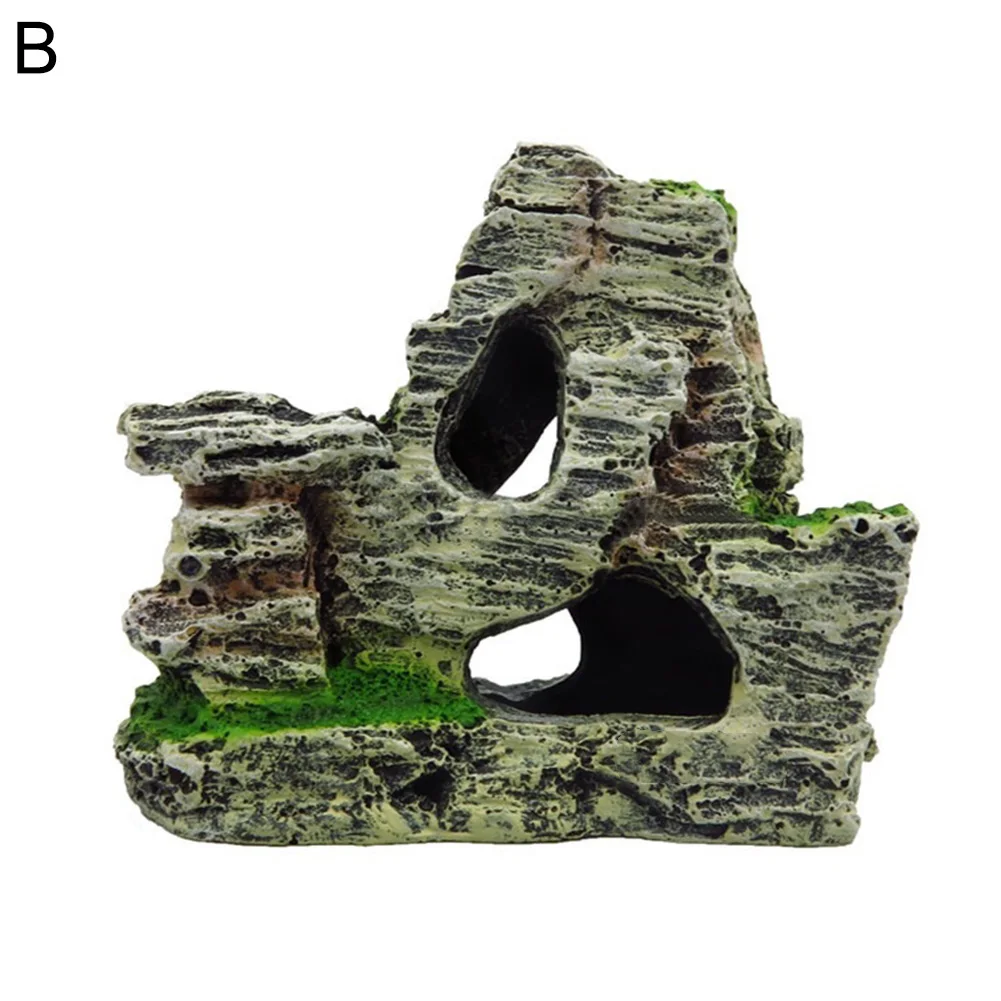 Искусственный мох камень из смолы горный аквариум скрывающая пещера декор