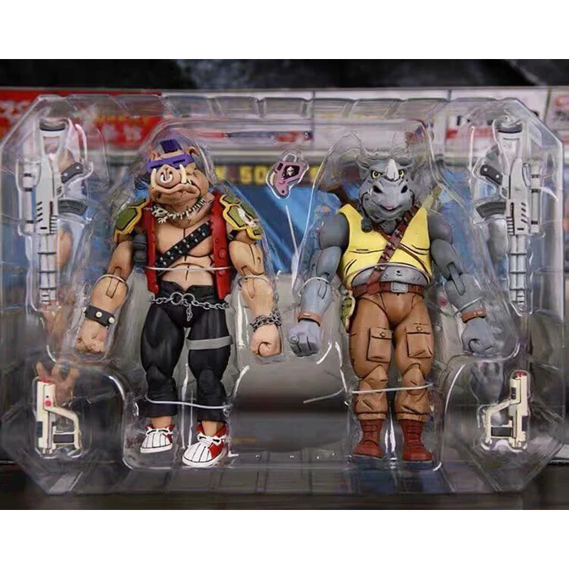 Bebop и Rocksteady фигурка NECA Рисунок Аниме Драконий жемчуг Шредер Микеланджело стопы