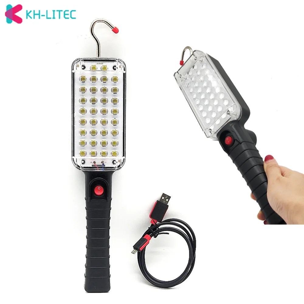 Портативный фонарь 34 светодиода вспышка светильник магнитный USB Перезаряжаемый