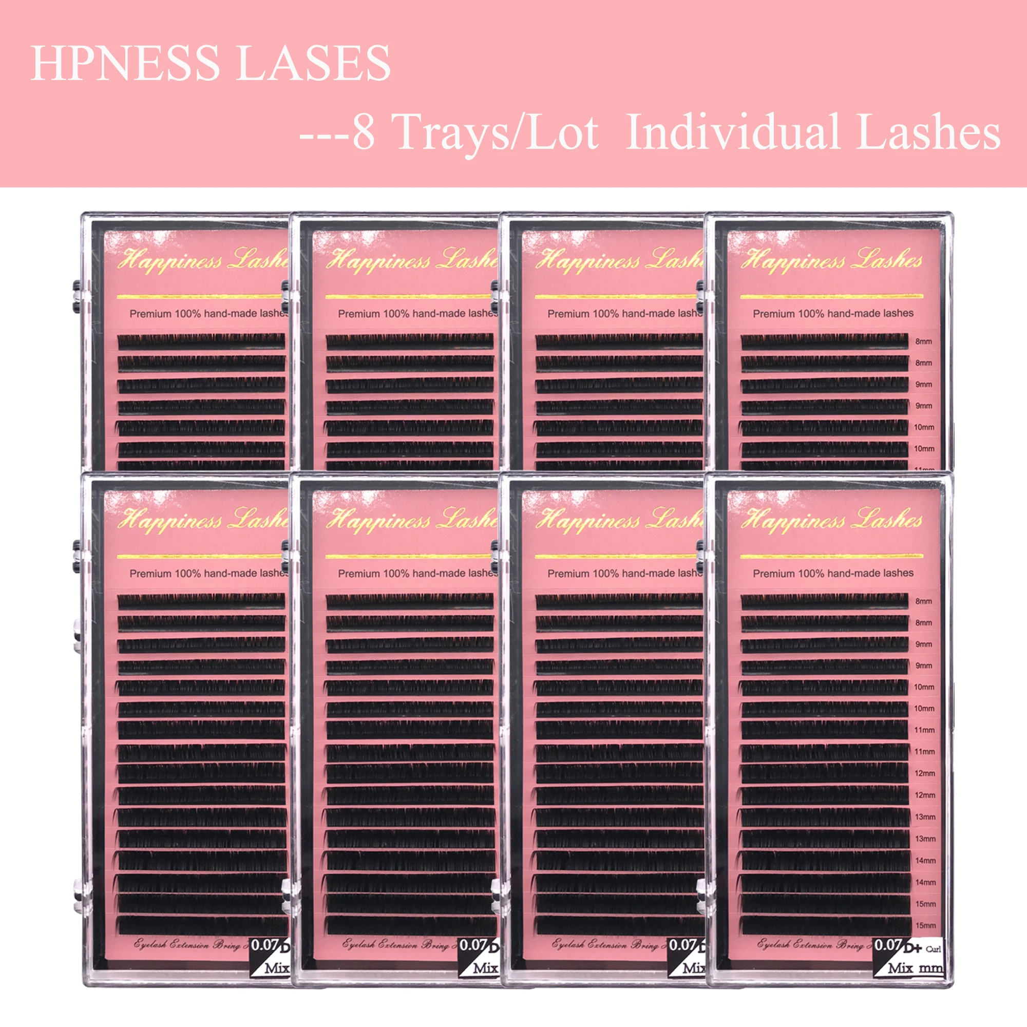 16 линий/лоток мягкие шелковые классические накладные ресницы Премиум норковые