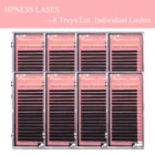 16 линийлоток, мягкие шелковые классические накладные ресницы, Премиум норковые натуральные Индивидуальные ресницы для салона, 100% ручной работы, 8 лотковлот