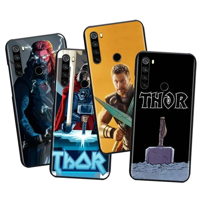 

Phone Case Marvel Avengers Thor For Xiaomi Redmi Note 4 4X 5A 5 6 7 8T 8 9T 9S 9 10 10S Prime Pro Max Black Soft TPU Cover