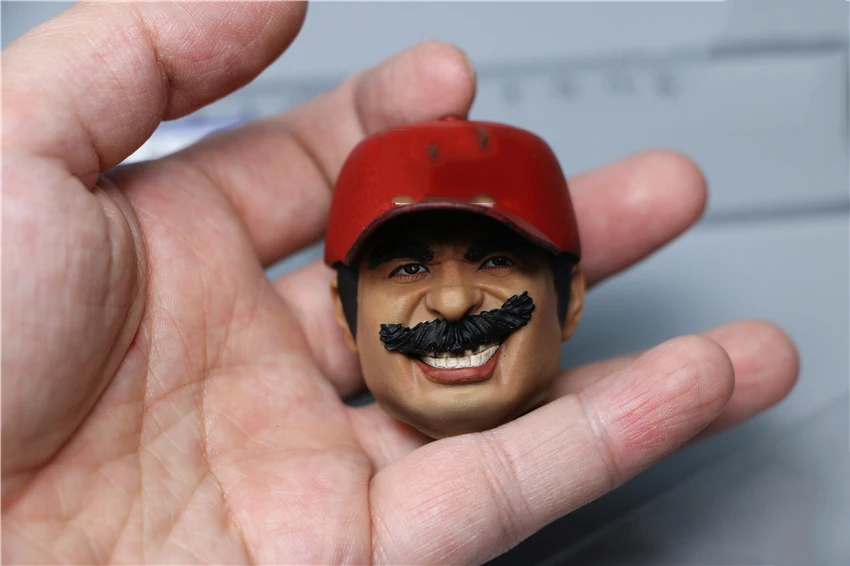 

D7TOYS 1/6 Plumber Super Uncle Mario Head Sculpture Model fit 12" Action Figure Doll in Stock for Sale