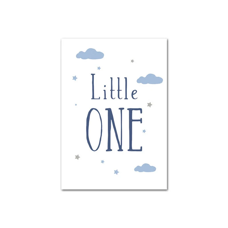 Картина на холсте Голубое облако фотография буква плакат скандинавский слон