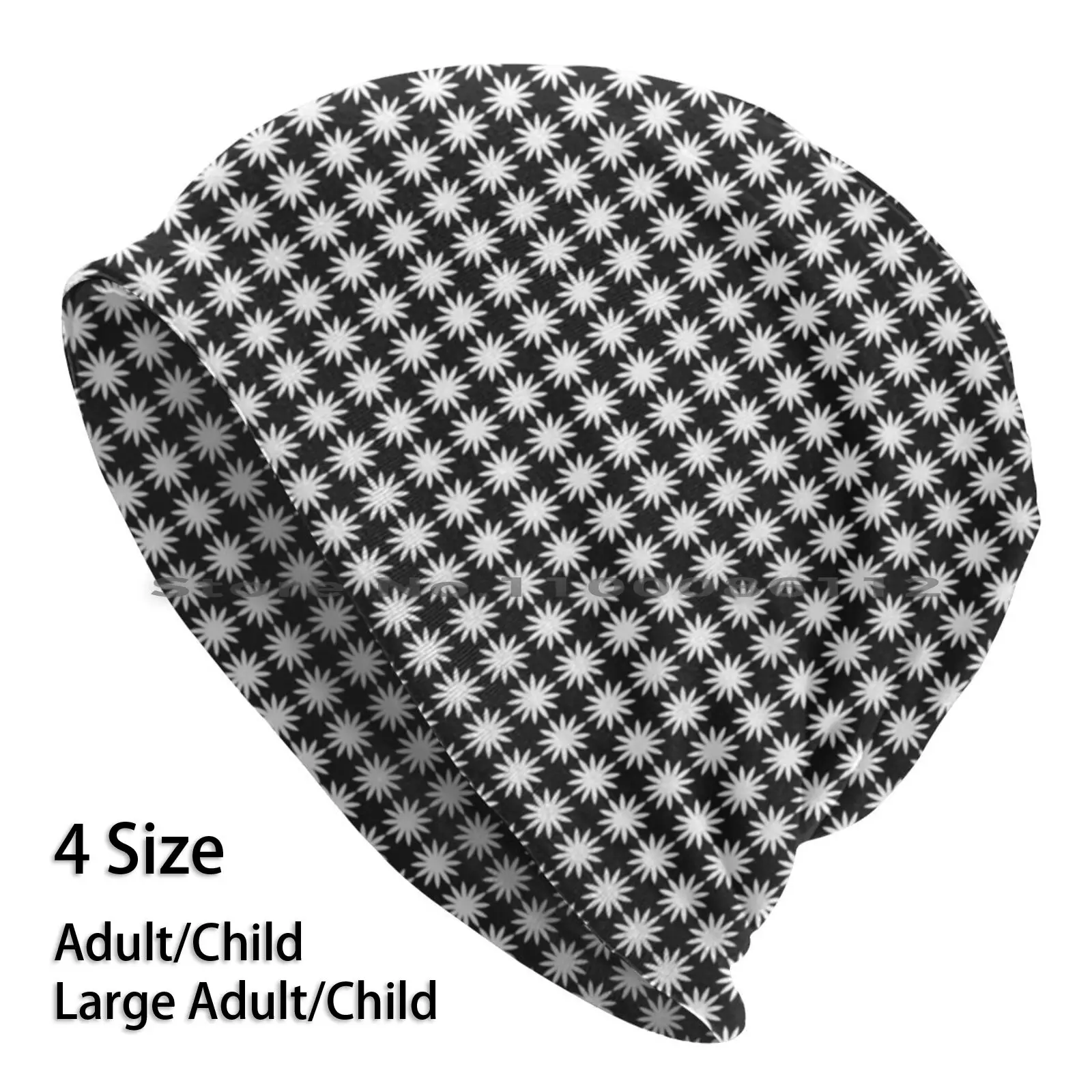 

Handmade Polka Dot Brush Strokes , Black And White Reverse Dalmatian Beanies Knit Hat Black White Spots Polka Dots Pattern