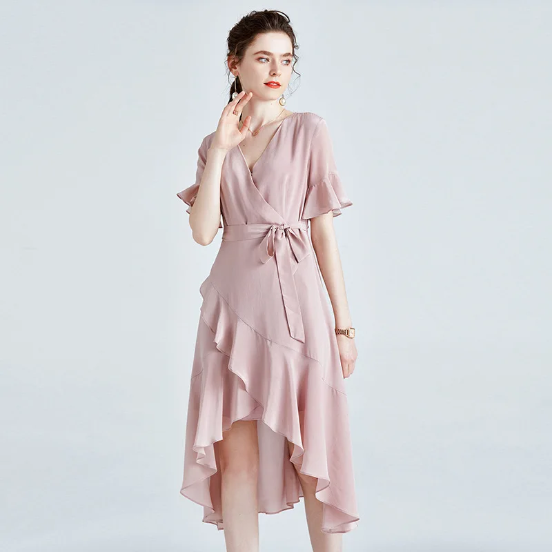 

Mulberry Silk Dress New Slim Thin Style Versatile and Irregular Pure Woman High Waist Skirt