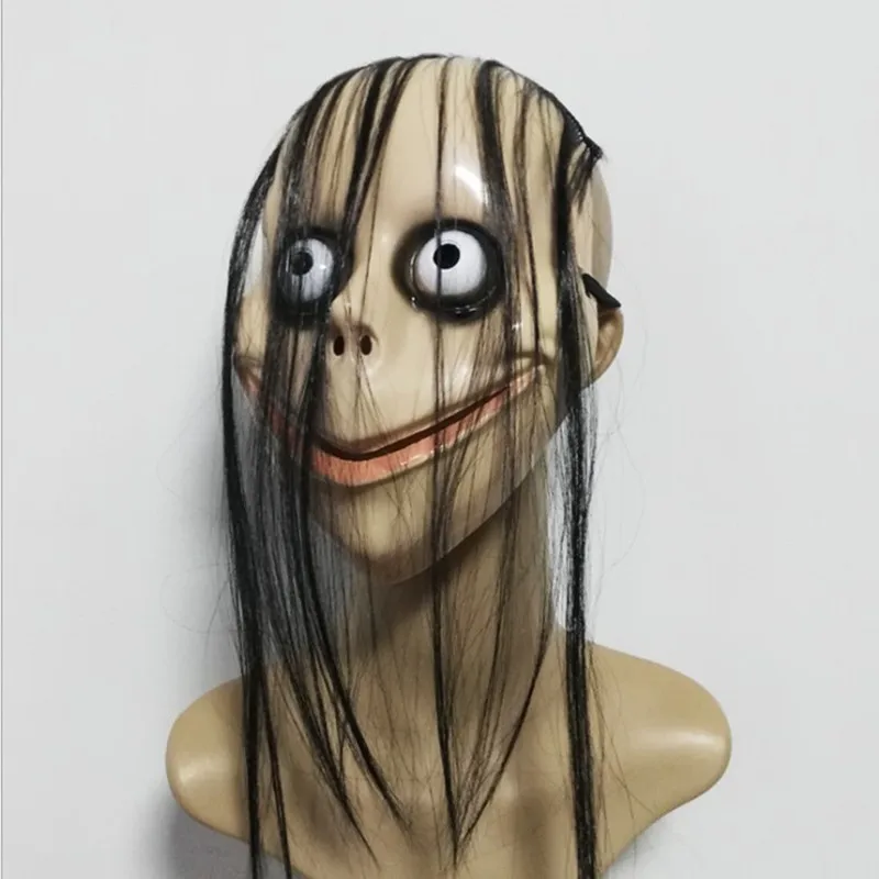 Хэллоуин ужас длинные волосы Момо маска для выпускного вечера реквизит забавная
