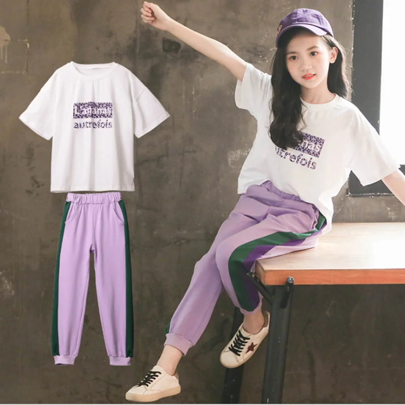 

Fashion Girls summer clothes Short Tshirts+ Pants boutique kids clothing wear Children outfits little girl clothes 4 6 8 12Years