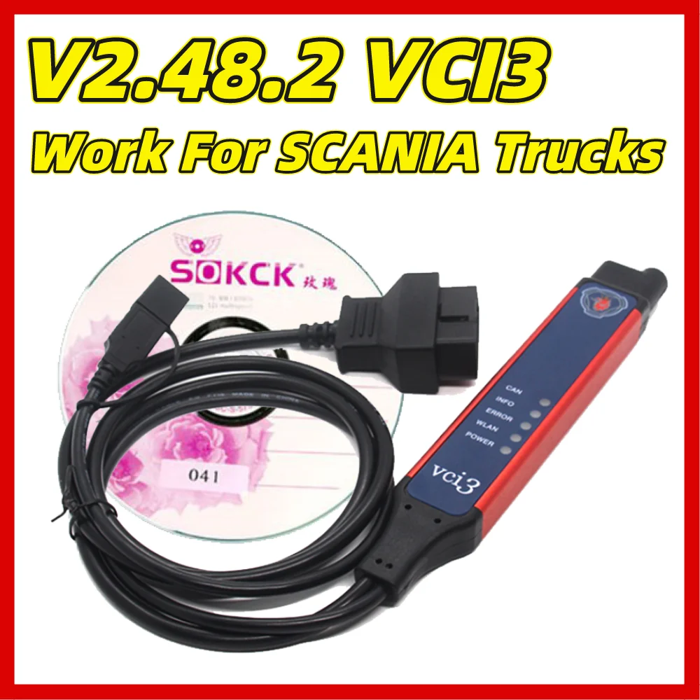 Новинка 2021 V2.48.2 для Scania VCI3 VCI 3 24V диагностический инструмент тяжелых грузовиков
