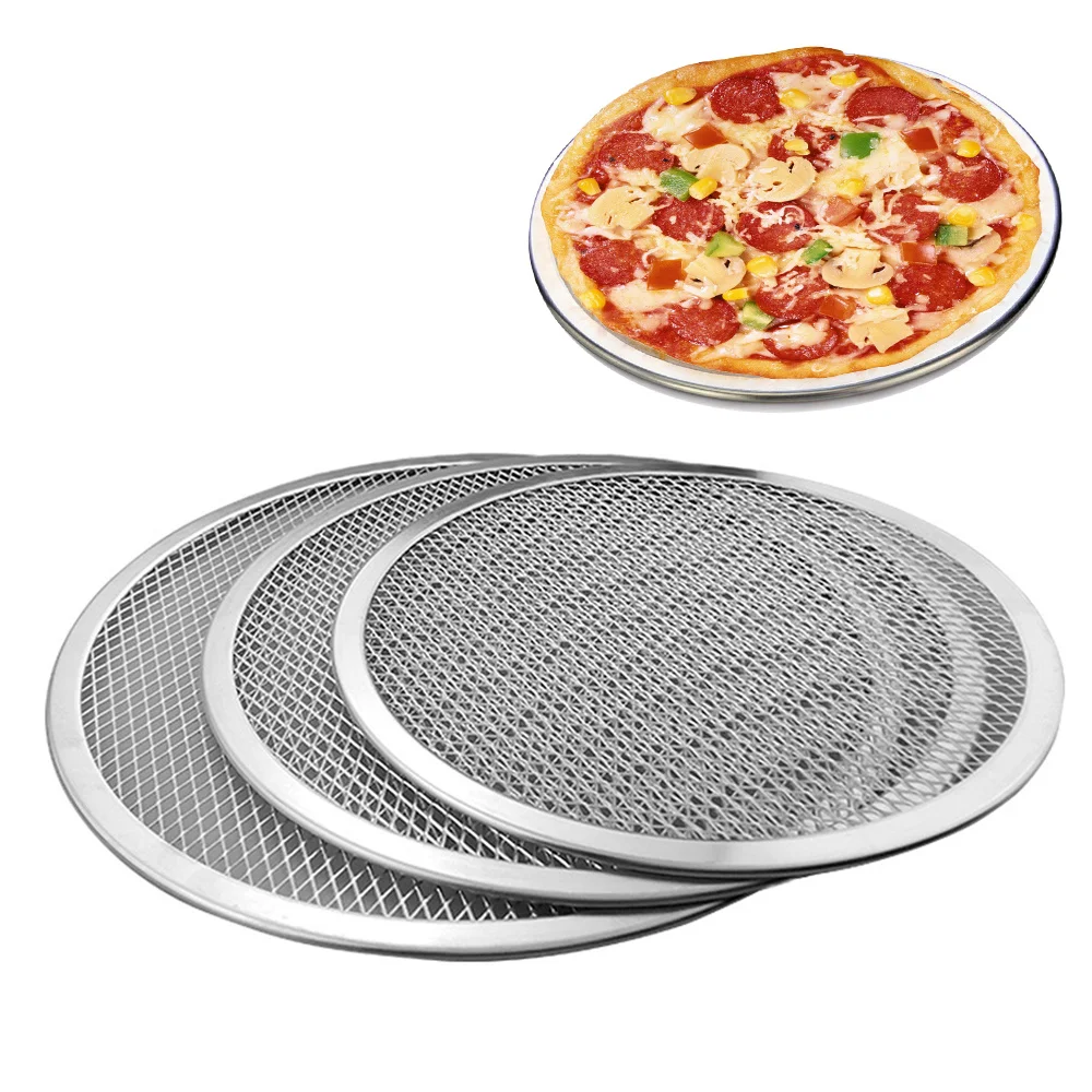 

Aluminum Pizza Tray 6/7/8/9inch Metal Mesh Round Pizza Pancake Net Baking Pan Pizza Net Screen Pastry Baking Tools