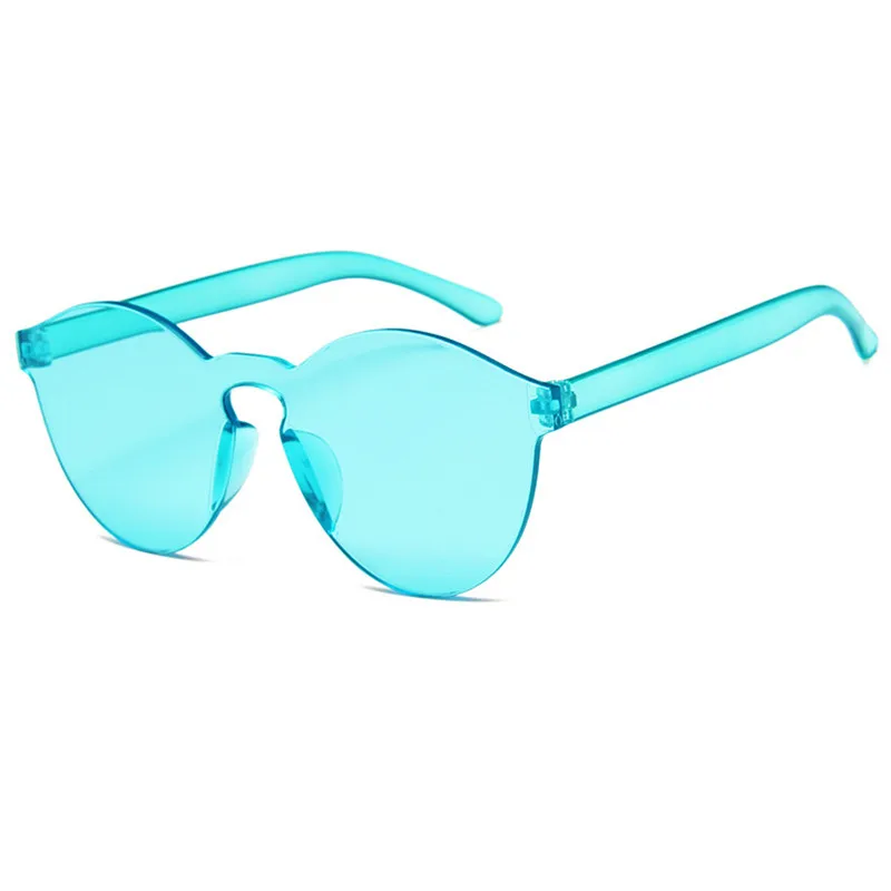 

Солнечные очки без оправы женские, толстые солнцезащитные аксессуары с прозрачными линзами цвета океана, UV400