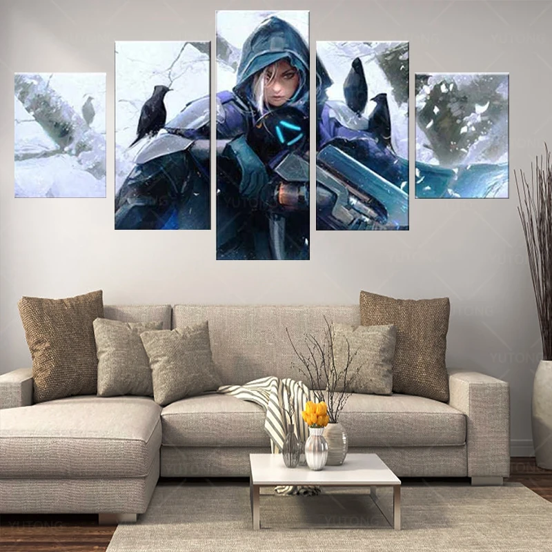 Печать на холсте 5 шт. игровой постер Ana Amari Overwatch Hd печать картины для гостиной