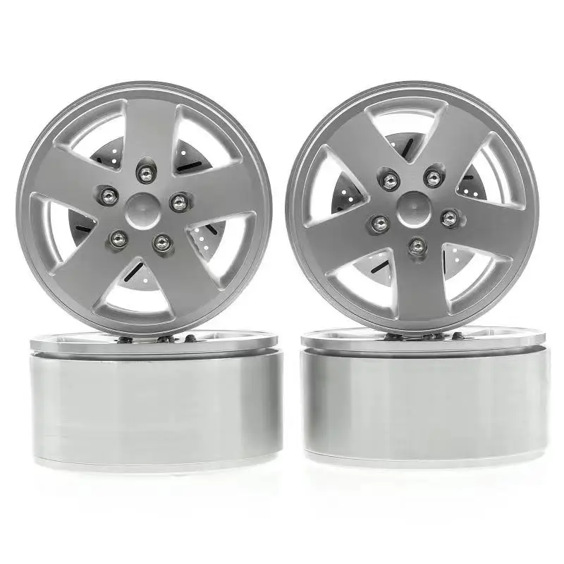 

4PCS Metal 2.2 Beadlock Wheel Rim Hub with Break Disc for 1/10 RC Crawler Car Axial SCX10 Wraith Capra Traxxas TRX4 ,1