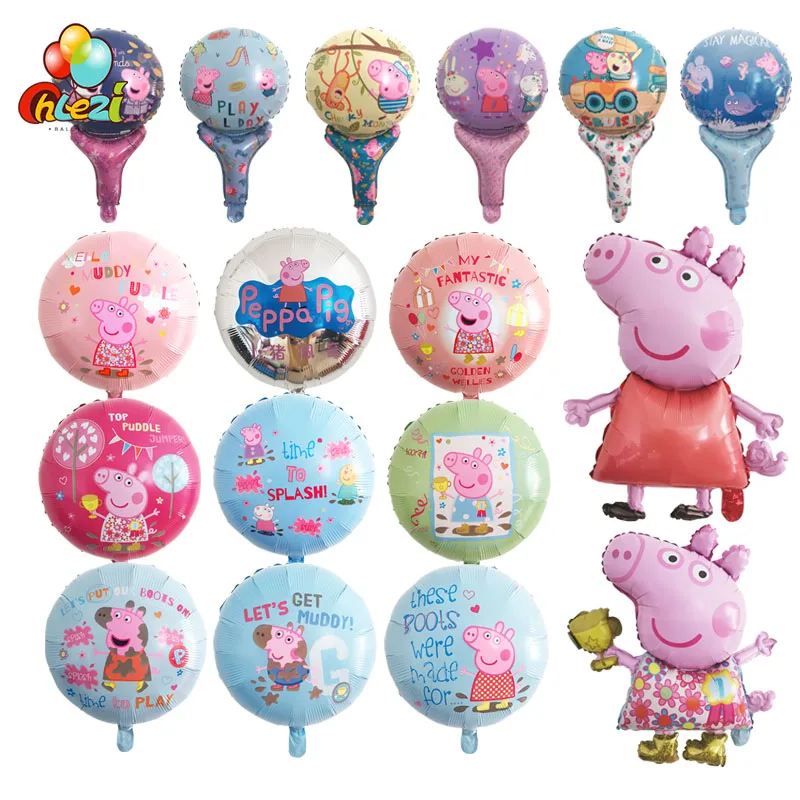 9 шт. PEPPAPIG гелиевый декор для вечеринки на день рождения мультяшный шар розовый Пеппа и голубой Джордж глобс детский душ детские игрушки