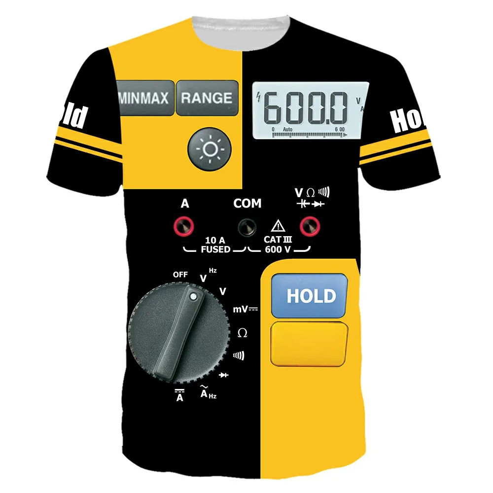 

High Quality Tshirt Men Women Hot 3d Print Funny Measuring tools Short-sleeved Shirt Children's Clothing Tshirt Top Tees