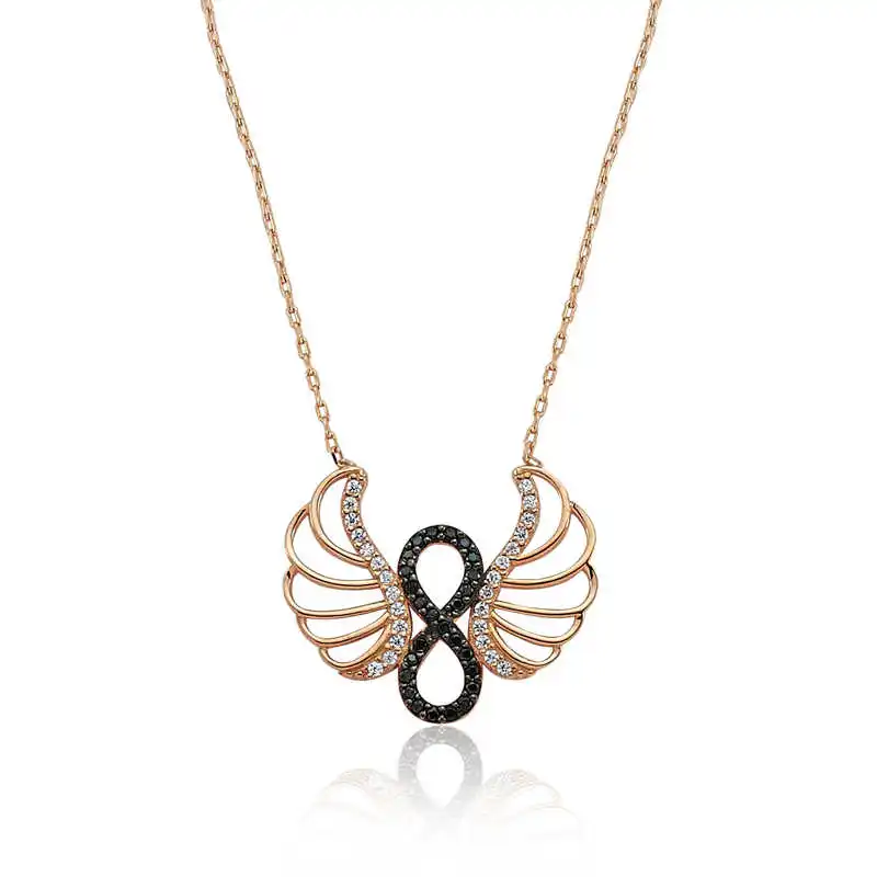 

Real Silver 925 Jewelry Silver Angel Wing Infinity Ladies Necklace