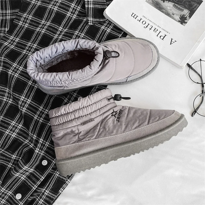 

New Winter Snow Boots Men Outdoor Warm Casual Boots With Fur Inside Comfortable Slip On Snow Sneakers Men High Top Shoes Winter