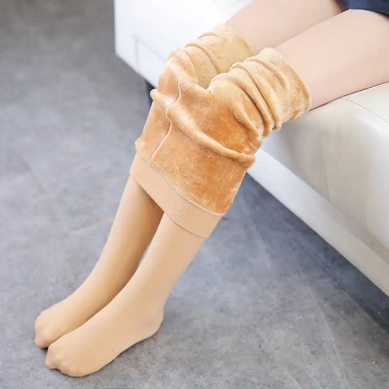 Зимние Утепленные бархатные колготки для маленьких девочек танцев однотонные