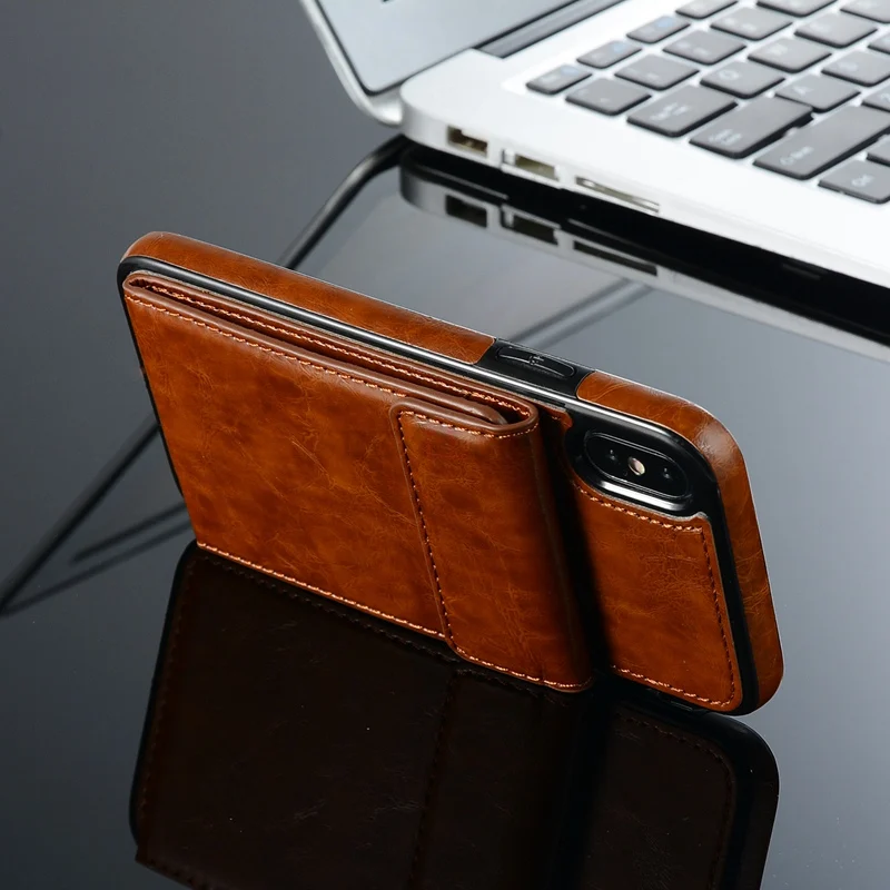 Роскошный Магнитный кожаный чехол бумажник с откидной подставкой для iPhone 11 Pro Max X