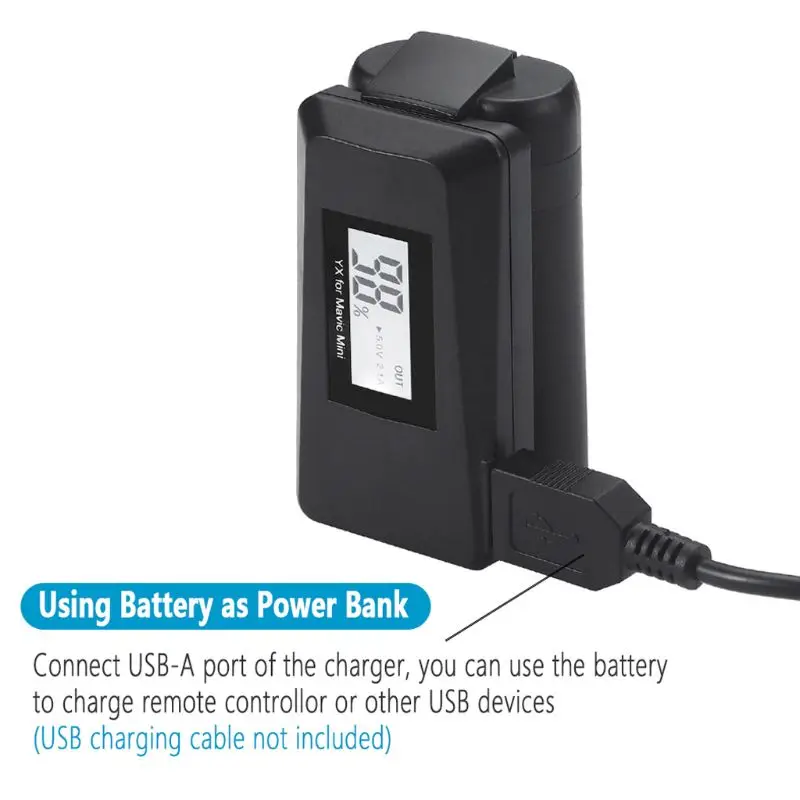 

LED QC3.0 Battery Charger USB Charging Adapter for D-JI Mavic Mini Drone X3UB