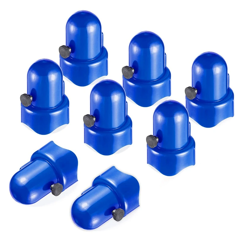 

1.5 Inch Diameter Trampoline Enclosure Pole Cap with Screw Thumb, 8 Pieces, Blue