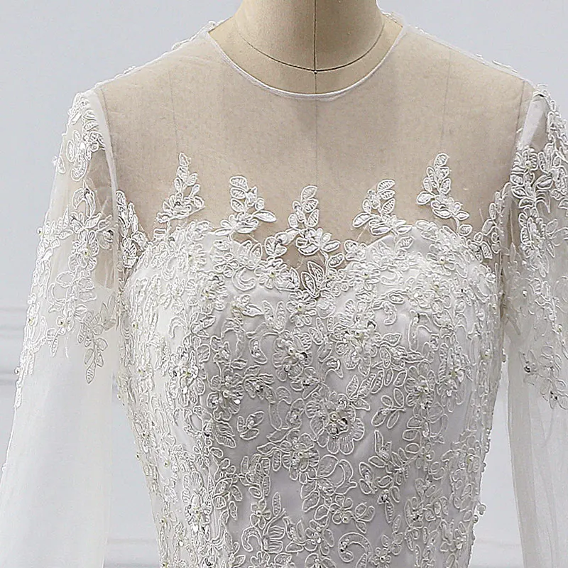 WUZHIYI Vestidos De Novia одежда с длинным рукавом Бальное платье принцессы Свадебное