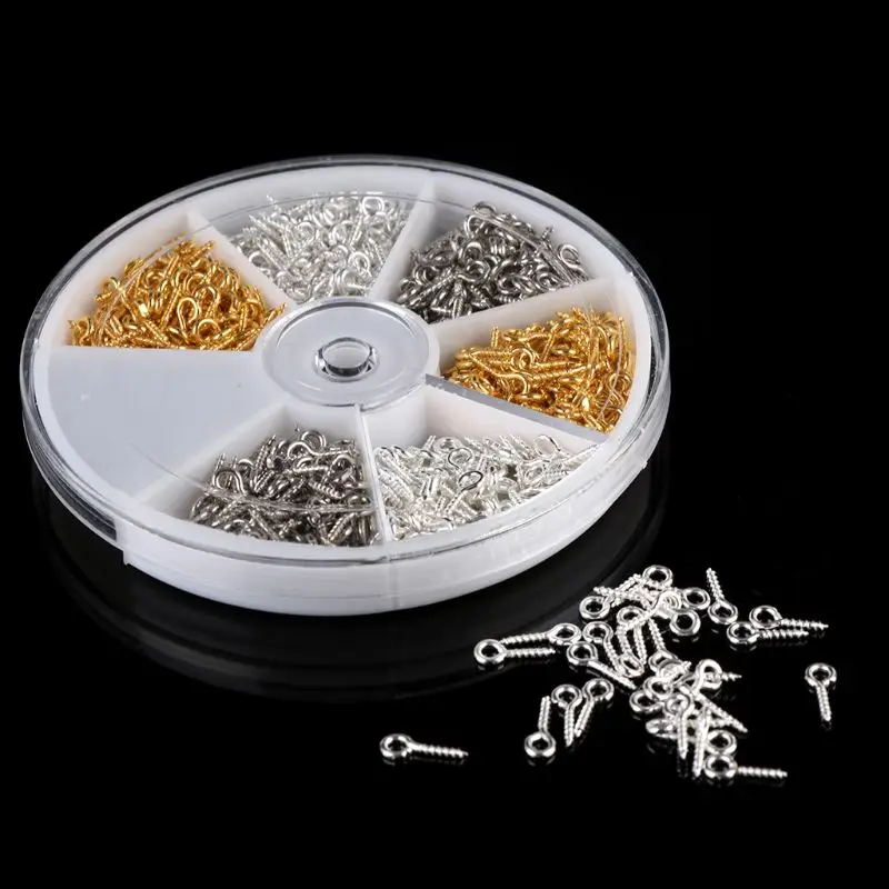 600Pcs 3 Colors Screw Eye Pins Eyelets Threaded Hooks for Jewelry Making | Украшения и аксессуары