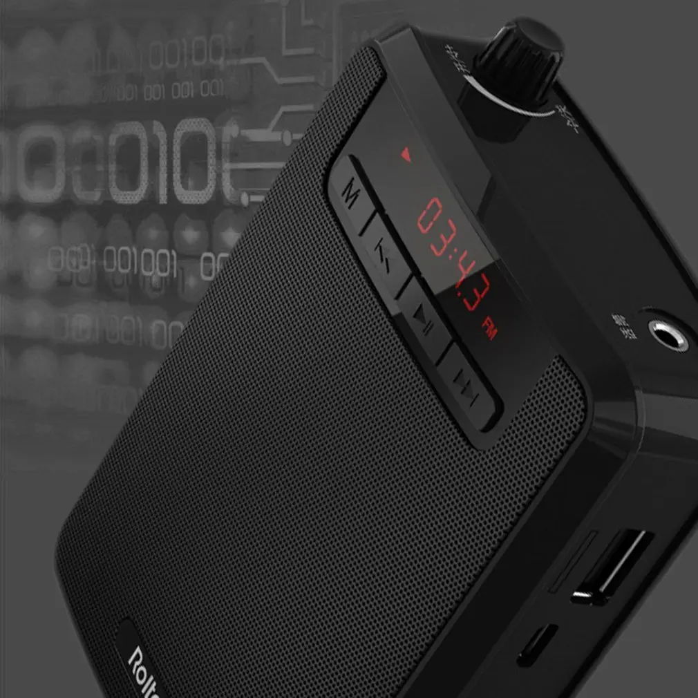Портативный усилитель голоса Rolton с зажимом на поясе FM TF MP3 портативное зарядное