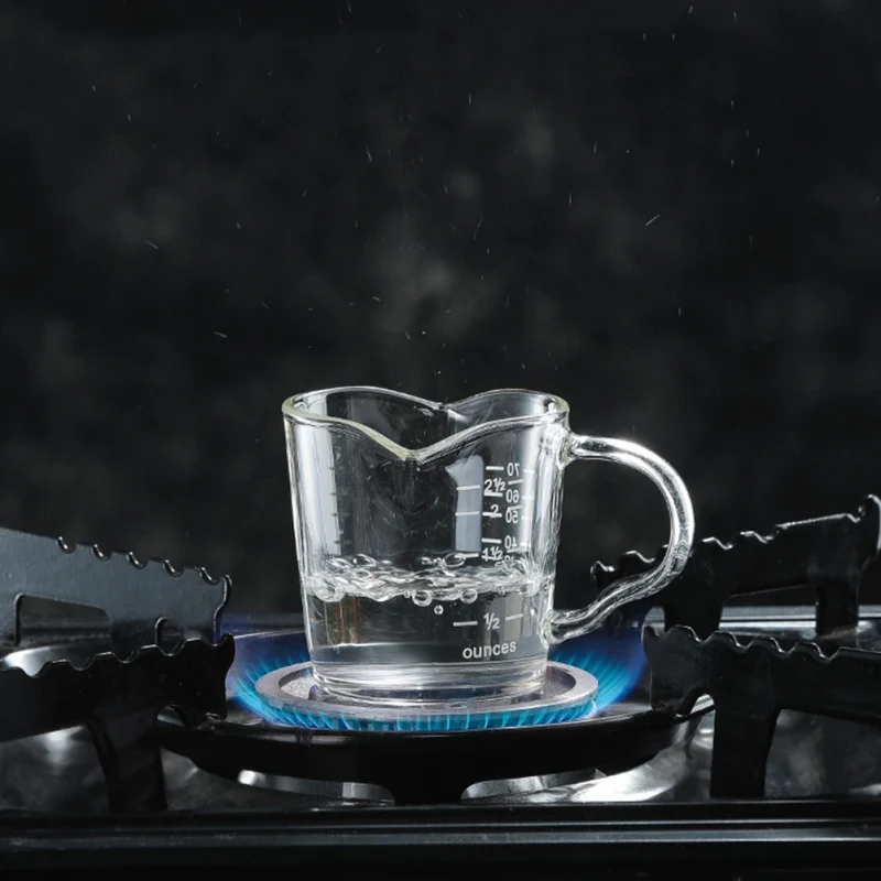 70ml Heat-resistant Glass Measuring Cup Jigger For Espresso Coffee Double-mouthed Ounce Small Milk With Scale Drinkware | Дом и сад